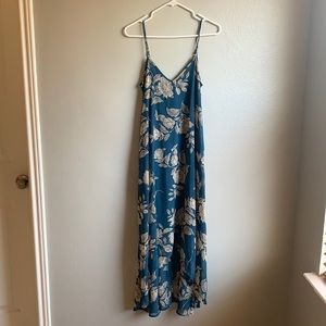 High low blue floral dress
